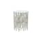 21" Silver Aluminum Accent Table with Glass Tabletop